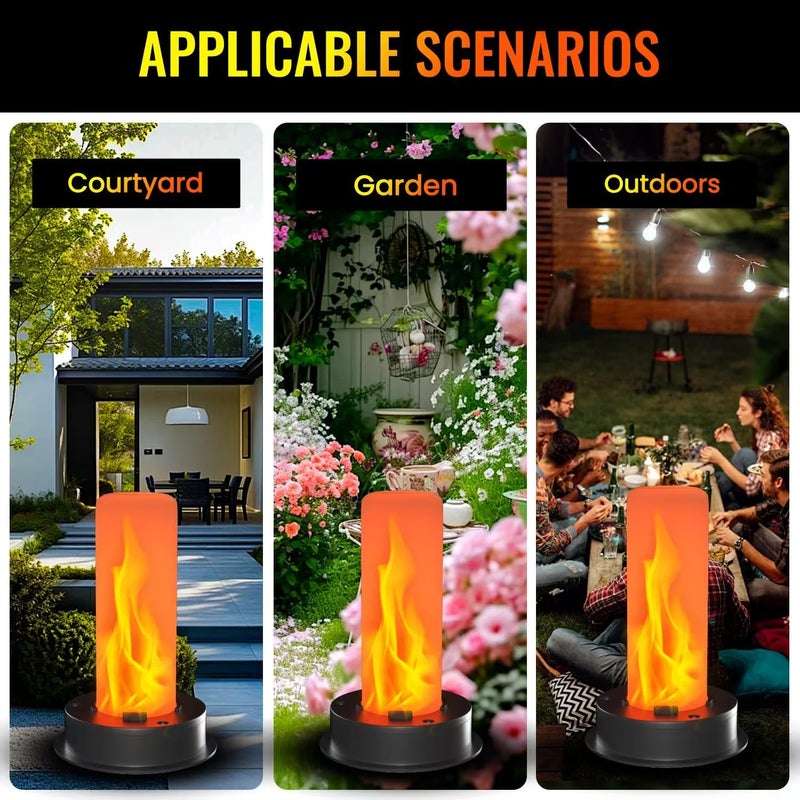 Babineto 2 Pack Replacement Solar Light Tops with Flickering Flame,Waterproof Outdoor Solar Light Parts for Lantern (Top Size 3.35 inch, Bottom Size 2.87 inch),Hot Air Balloon Lanterns Replacement Kit - Image 2